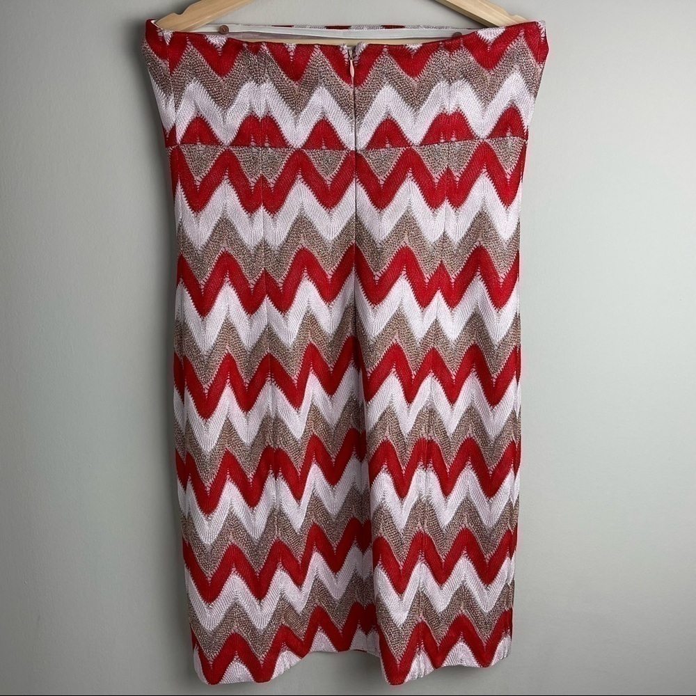 NEW Missoni Chevron Knit Zigzag Sleeveless Mini Dress in White/Red Size 46 - Picture 5 of 16